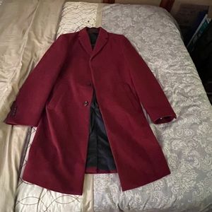 Mens Tommy Hilfiger long coat red like new